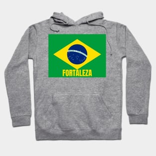 Fortaleza City in Brazilian Flag Hoodie